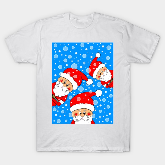 PEEK A Boo Funny Santa Claus T-Shirt by SartorisArt1